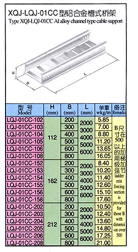 XQJ-LQJ-01CC 型铝合金槽式桥架